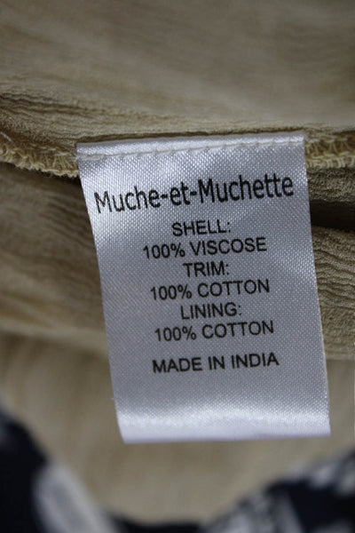 Muche Et Muchette Women Maxi Tank Dress Beige Geometric Sleeveless Size L