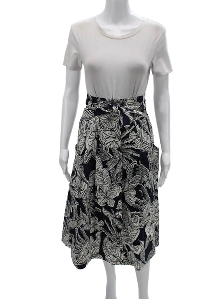 Zara Woman Womens A-Line Wrap Skirt Black Floral Long Size XS