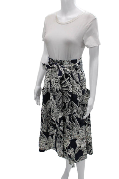Zara Woman Womens A-Line Wrap Skirt Black Floral Long Size XS