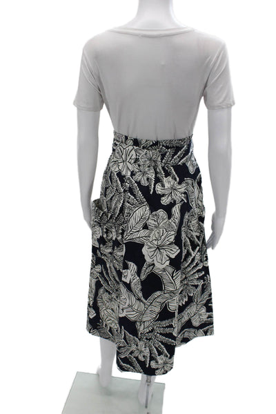 Zara Woman Womens A-Line Wrap Skirt Black Floral Long Size XS