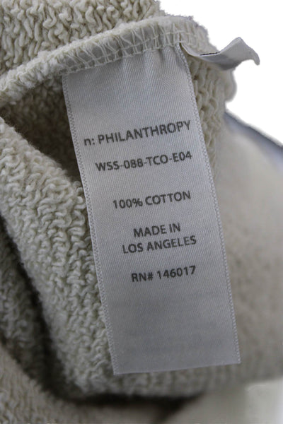 Philanthropy Womens Pullover Sweatshirts Beige Cotton Long Sleeve Size M