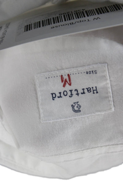 Hartford Mens Point Collar Button-Up White Cotton Long Sleeve Classic Size M