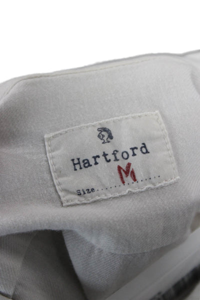 Hartford Mens Button-Down Cotton Long Sleeve White Shirt Size M