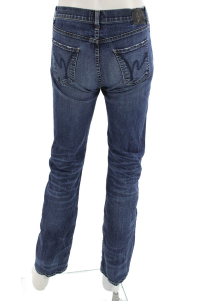 Citizens of Humanity Mens Straight Jeans Dark Blue Button 98% Cotton Size 30