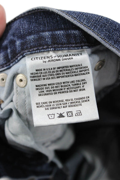 Citizens of Humanity Mens Straight Jeans Dark Blue Button 98% Cotton Size 30