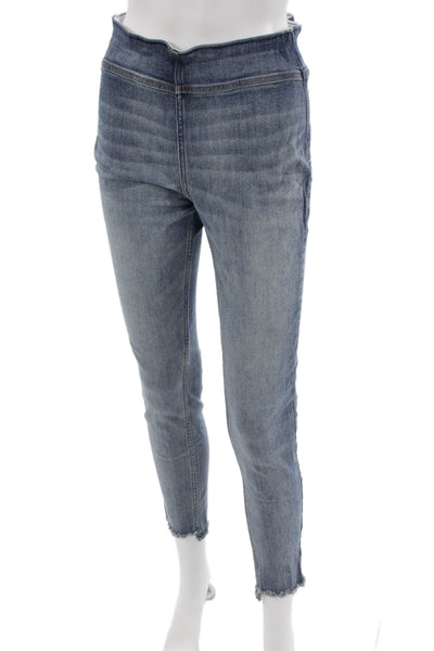 Carve Designs Women Skinny Ankle Cropped Jeans Blue Cotton Blend Size 4