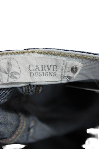 Carve Designs Women Skinny Ankle Cropped Jeans Blue Cotton Blend Size 4
