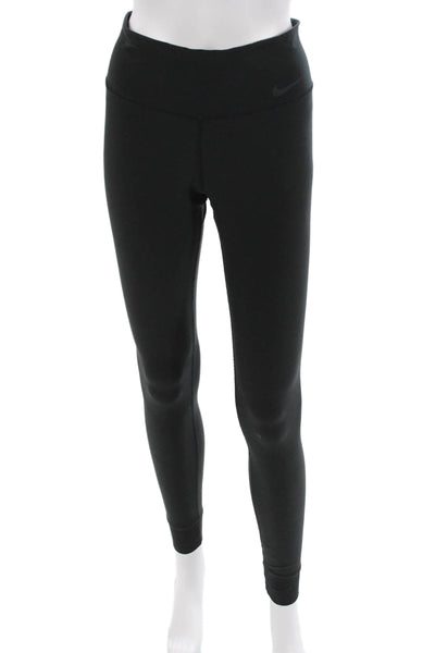 Nike Womens Ankle Leggings Black Polyester Blend Sports Size S