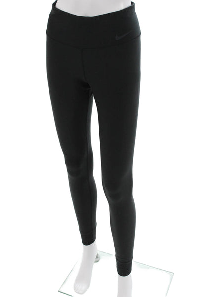 Nike Womens Ankle Leggings Black Polyester Blend Sports Size S