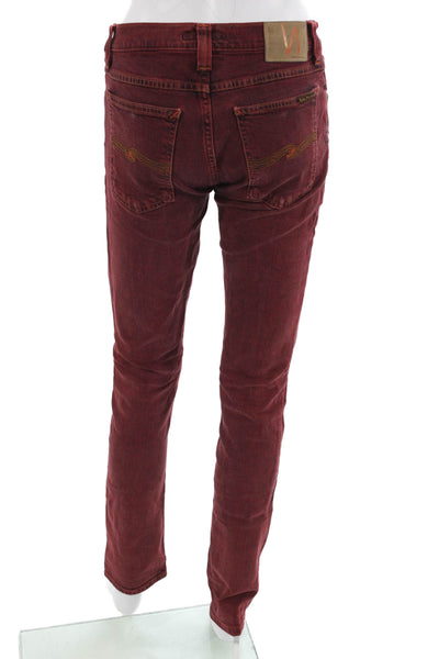 Nudie Jeans Co Womens Skinny Red Jeans Low Rise Size 28