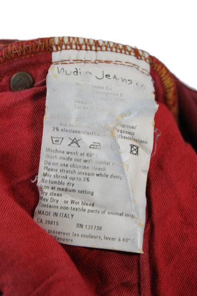 Nudie Jeans Co Womens Skinny Red Jeans Low Rise Size 28