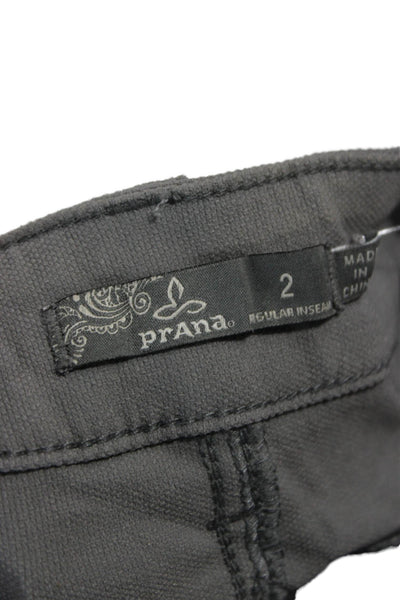 prAna Women Ankle Jegging Pants Gray Nylon Elastane Size 2