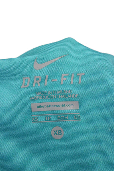 Nike Women Basic V-Neck Blue T-Shirt Short Sleeve Size XS