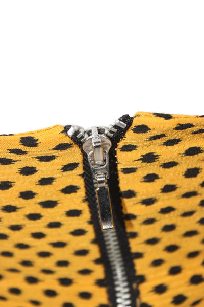 Bec & Bridge Womens Cropped Polka Dot Viscose Top Long Sleeve Yellow Size 4