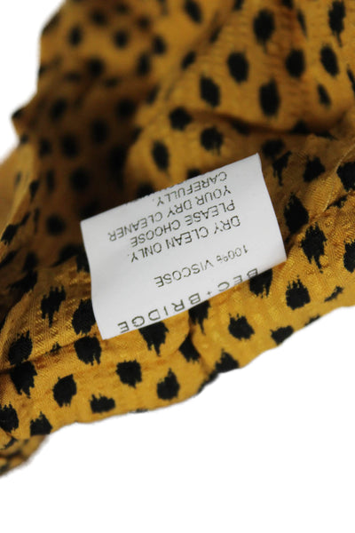 Bec & Bridge Womens Cropped Polka Dot Viscose Top Long Sleeve Yellow Size 4