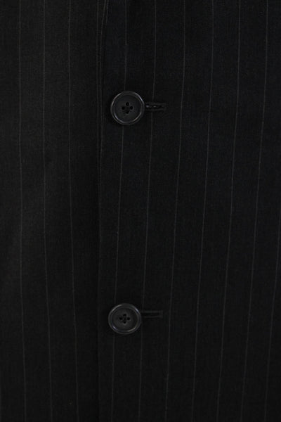 Jack Victor Mens Dark Gray Striped Wool Suit Jacket Collared Button Size 48
