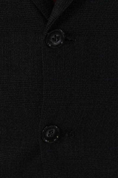 Botany Mens Dark Gray Checked Pure Wool Suit Jacket Collared Button Size 34