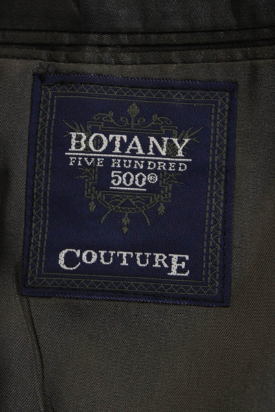 Botany Mens Dark Gray Checked Pure Wool Suit Jacket Collared Button Size 34
