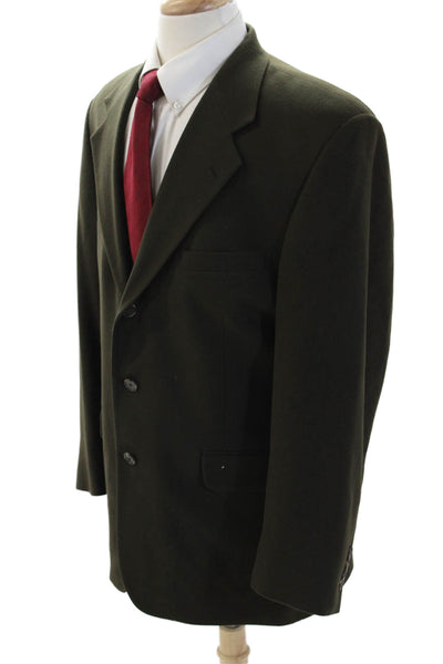 Fioravanti Mens Green 100% Wool Collared Blazer Button Long Sleeve Size 38