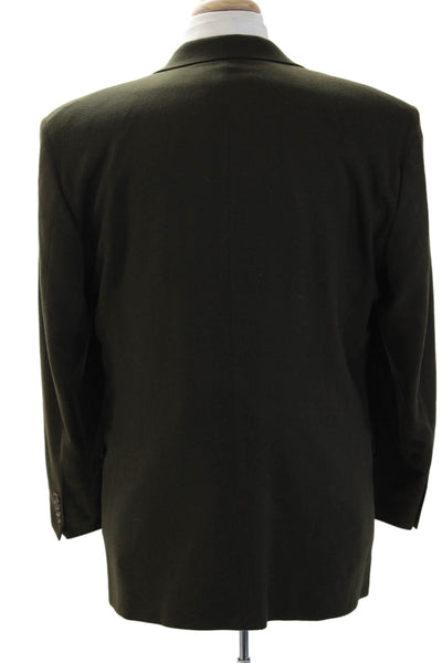Fioravanti Mens Green 100% Wool Collared Blazer Button Long Sleeve Size 38
