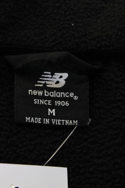 New Balance Mens Quilted Windbreaker Black Zip Polyester High Neck Size M