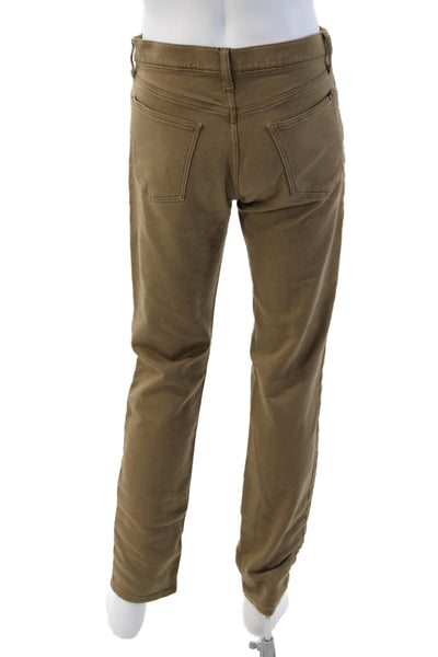 Banana Republic Mens Chinos Brown Button Solid Cotton Spandex Size 32