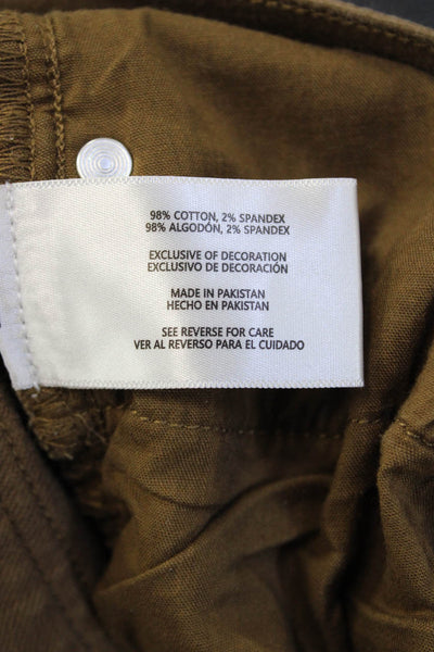 Banana Republic Mens Chinos Brown Button Solid Cotton Spandex Size 32