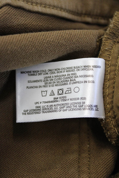 Banana Republic Mens Chinos Brown Button Solid Cotton Spandex Size 32