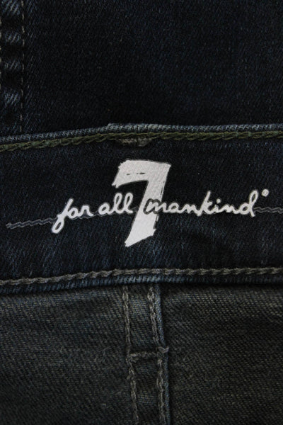 7 For All Mankind Mens Straight Dark Blue Jeans Button Fly Size 33