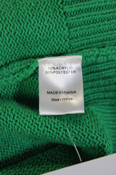 Superdown Women Cropped Basic Tank Green Crew Neck Zip Sleeveless Size S