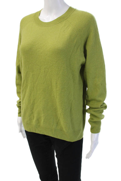 MNG Unisex Sweaters Pullover Green Wool Crew Neck Long Sleeve Size L