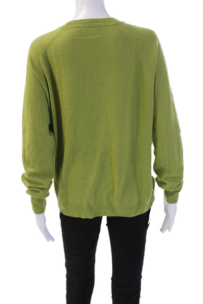 MNG Unisex Sweaters Pullover Green Wool Crew Neck Long Sleeve Size L