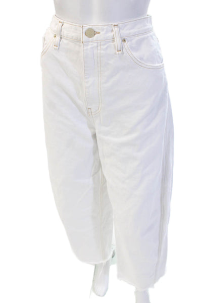 Hudson Womens Cropped High Rise White Jeans 27in Size 29