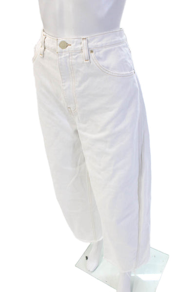 Hudson Womens Cropped High Rise White Jeans 27in Size 29