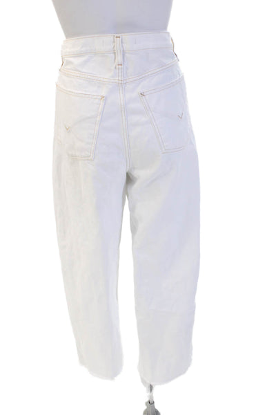 Hudson Womens Cropped High Rise White Jeans 27in Size 29