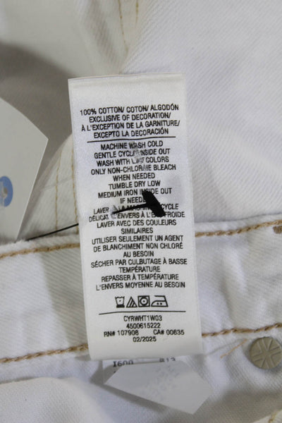 Hudson Womens Cropped High Rise White Jeans 27in Size 29