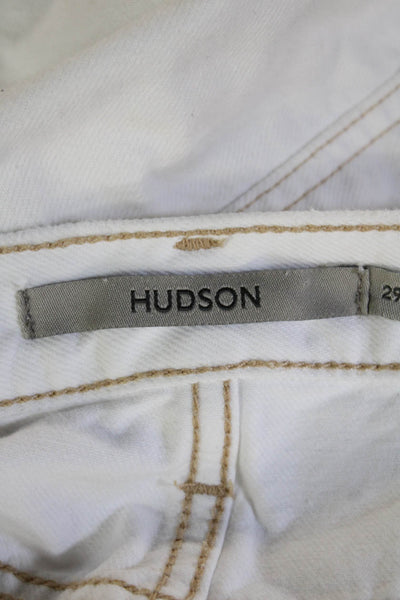 Hudson Womens Cropped High Rise White Jeans 27in Size 29