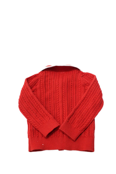 Janie and Jack Childrens Girls Button Down Cardigan Sweater Red Size 12-18 Mo