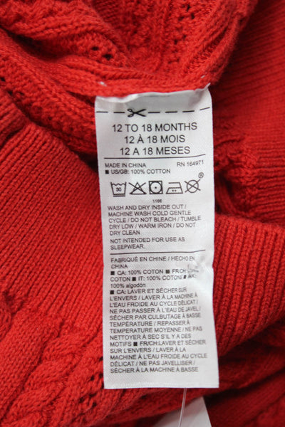 Janie and Jack Childrens Girls Button Down Cardigan Sweater Red Size 12-18 Mo