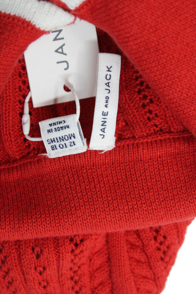 Janie and Jack Childrens Girls Button Down Cardigan Sweater Red Size 12-18 Mo