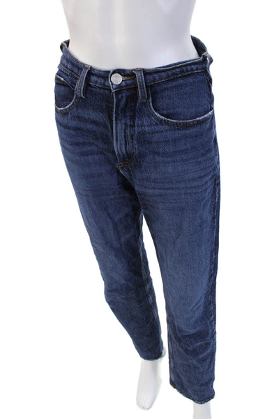 Frame Women Mom Straight Jeans Dark Blue High Rise 30in Inseam Size 25