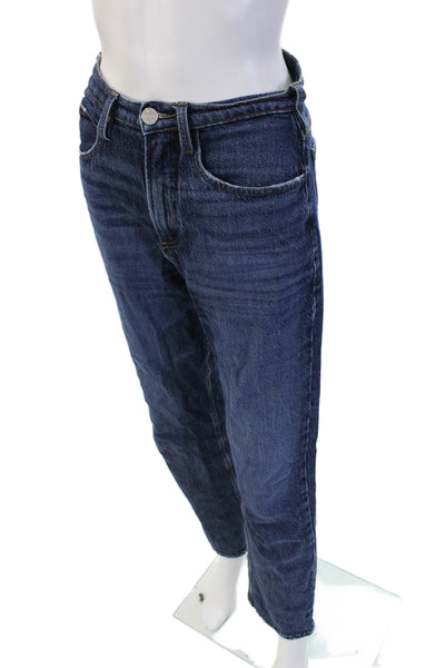 Frame Women Mom Straight Jeans Dark Blue High Rise 30in Inseam Size 25