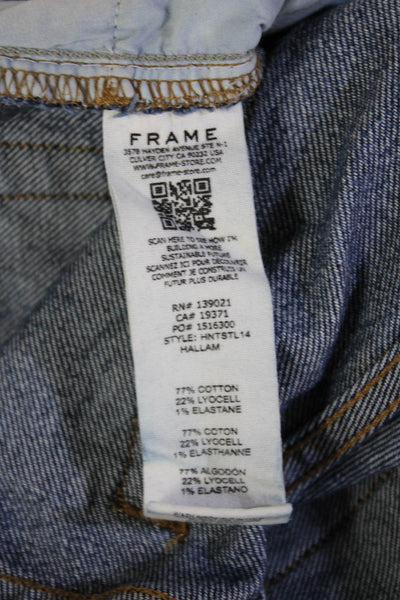 Frame Women Mom Straight Jeans Dark Blue High Rise 30in Inseam Size 25