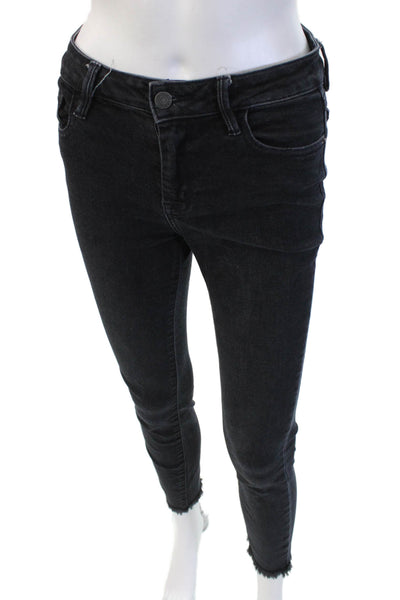 Hidden Women Ankle Skinny Jeans Black Button Mid Rise Size 26