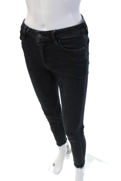 Hidden Women Ankle Skinny Jeans Black Button Mid Rise Size 26