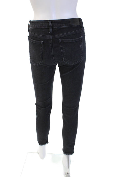 Hidden Women Ankle Skinny Jeans Black Button Mid Rise Size 26