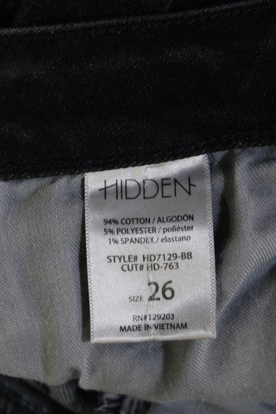 Hidden Women Ankle Skinny Jeans Black Button Mid Rise Size 26