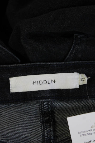 Hidden Women Ankle Skinny Jeans Black Button Mid Rise Size 26