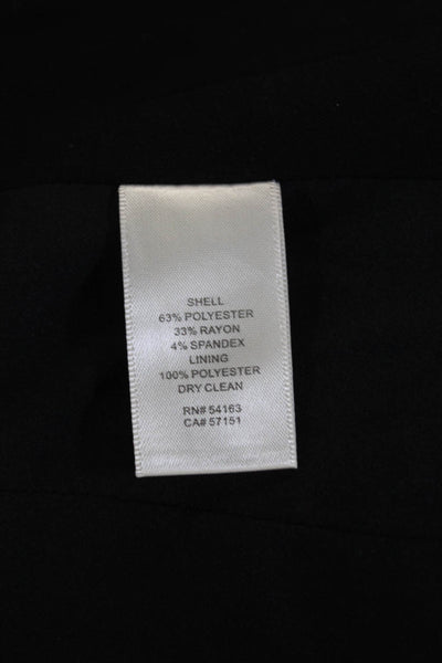 Eliza J Women Black V-Neck Blazer 3/4 Sleeve Button Front Poly Blend Size XS
