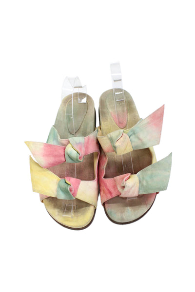 Alexandre Birman Womens Tie Dye Slide On Sandals Multicolor Size 38.5 8.5